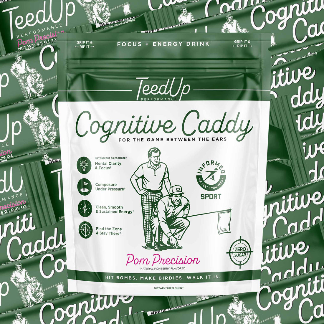 Cognitive Caddy golf focus and energy drink mix by TeedUp Performance