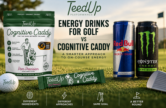 Energy drinks for golf vs Cognitive Caddy focus and energy comparison