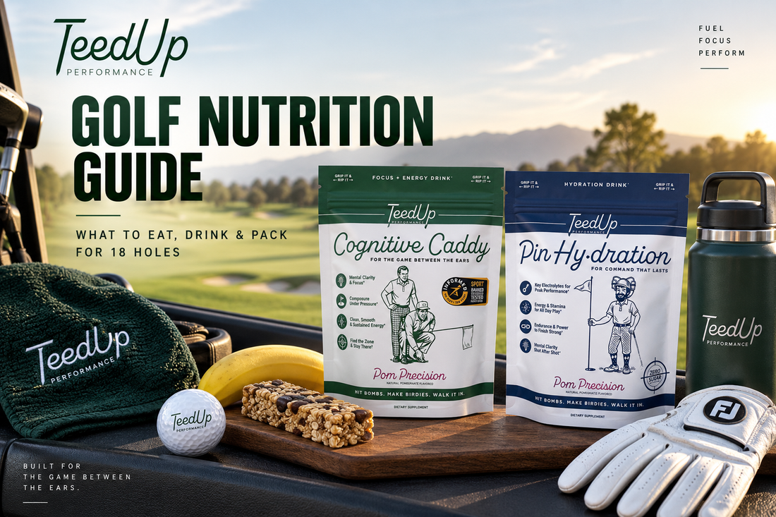 Golf nutrition guide with hydration, snacks and fueling for 18 holes
